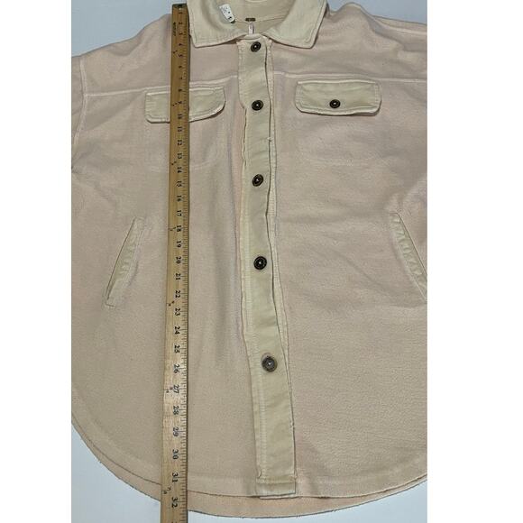 Free People‎ Oversized Ruby Sweetheart Fleece Shirt Jacket Distressed Size Small - Picture 6 of 16